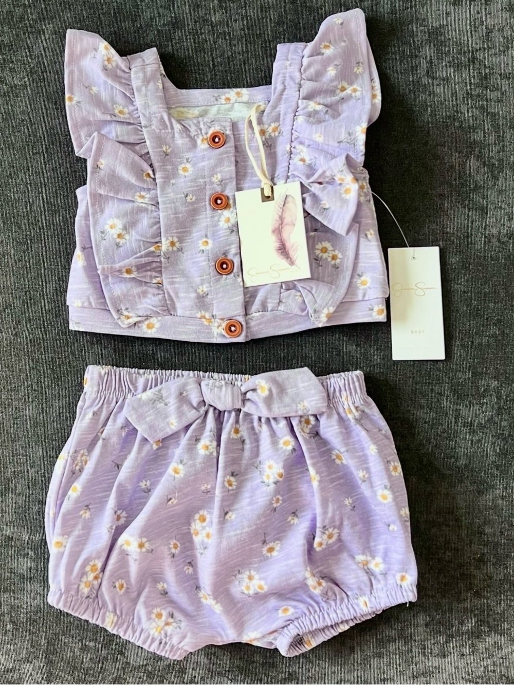 NWT Jessica Simpson Girls Lavender 2 Piece Outfit Size 12 Months